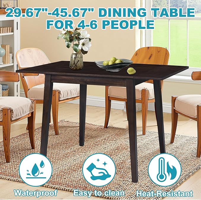 29"- 45" Extendable Dining Table - Image 5