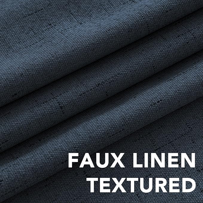 H.VERSAILTEX Linen Blackout Curtains 63 Inches Long 100% Absolutely Blackout - Image 4