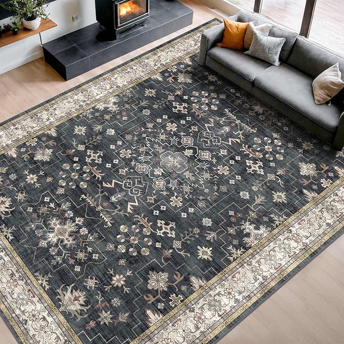 Boho Black Rug for Living Room - Image 9