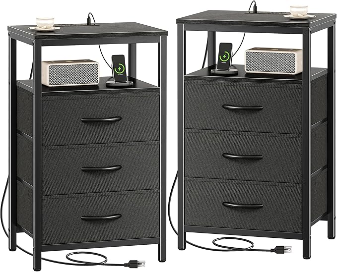 Huuger Nightstands Set of 2, 27.6 Inch End Tables by Huuger