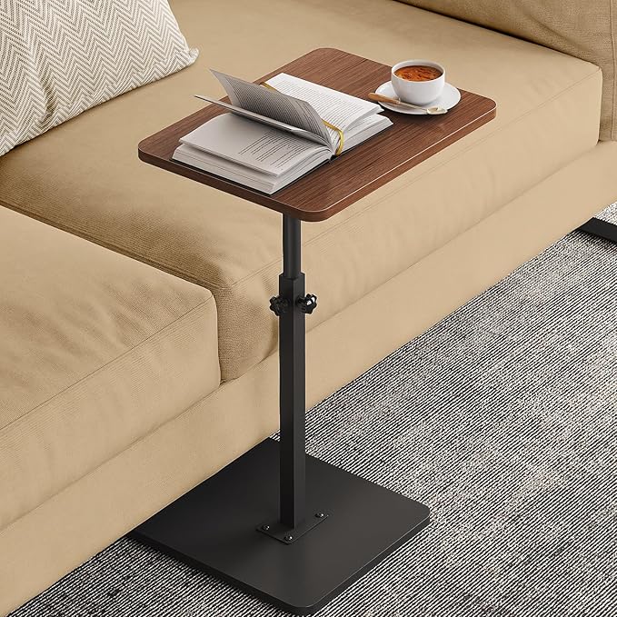 NiHome Minimalist Height Adjustable End Table, 360° Rotatable Sofa Armrest Side by NiHome