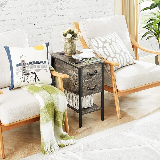 VECELO End Tables, Narrow Nightstands - Image 11