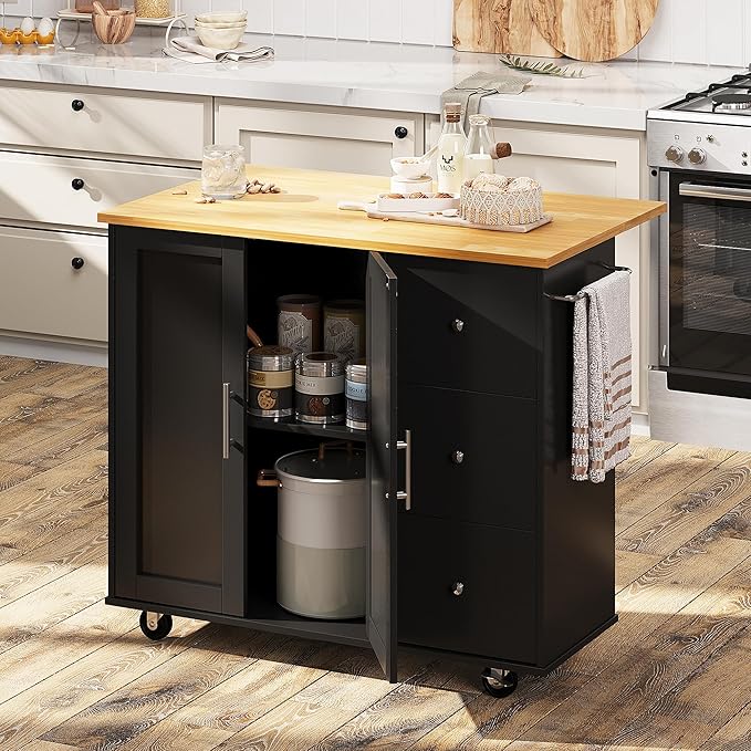 Shintenchi Rolling Kitchen Island Cart - Image 2