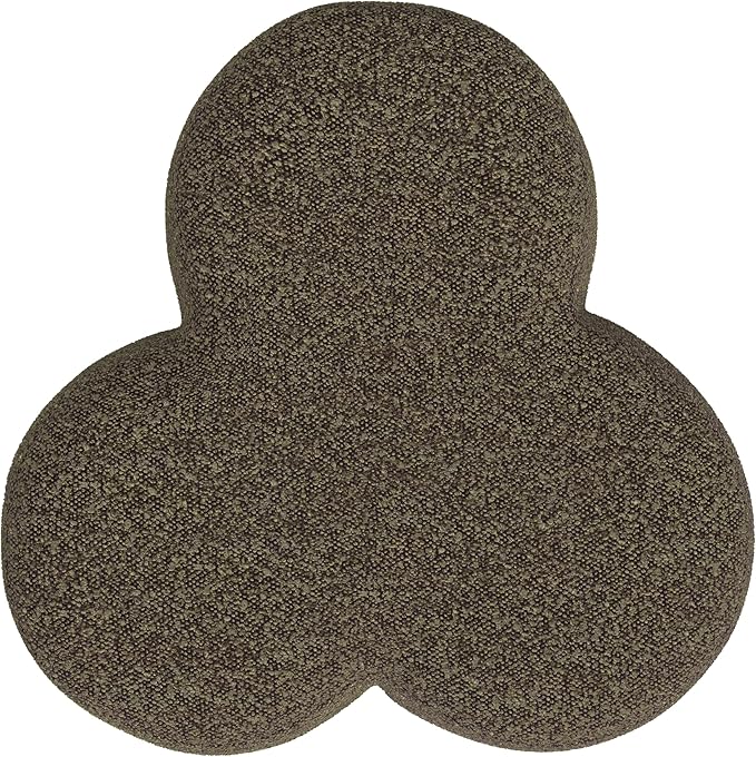 HomePop Upholstered Clover Shaped Ottoman Home Décor | Foot Rest Pouf – Dark - Image 4