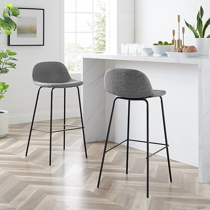 Crosley Furniture Riley Upholstered Seat Bar Stools Set of 2 - Image 2