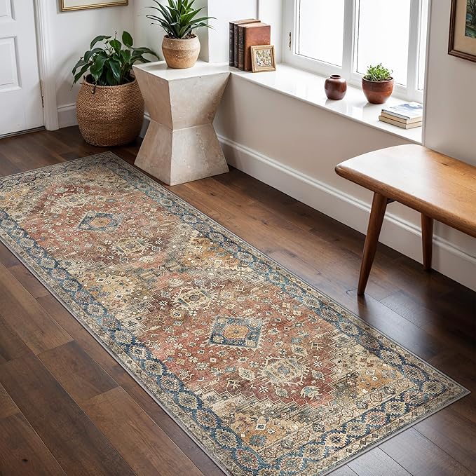 GENIMO Runner Rug 2x5 Non Slip Machine Washable Vintage Hallway Runner Rug - Image 3
