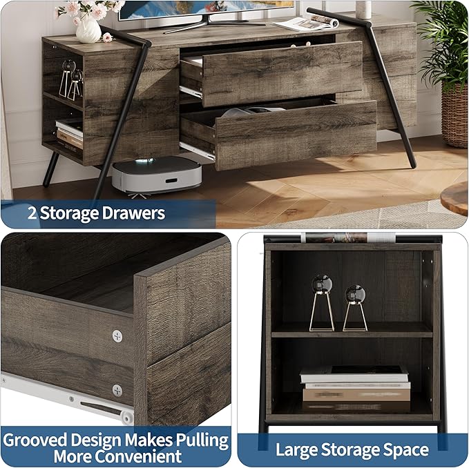GarveeHome 55" Modern TV Stand, Entertainment Center - Image 4