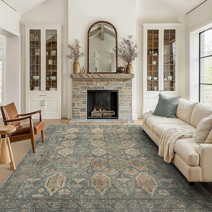 GENIMO 8x10 Area Rugs for Living Room, Machine Washable Non Slip Vintage Rugs - Image 2