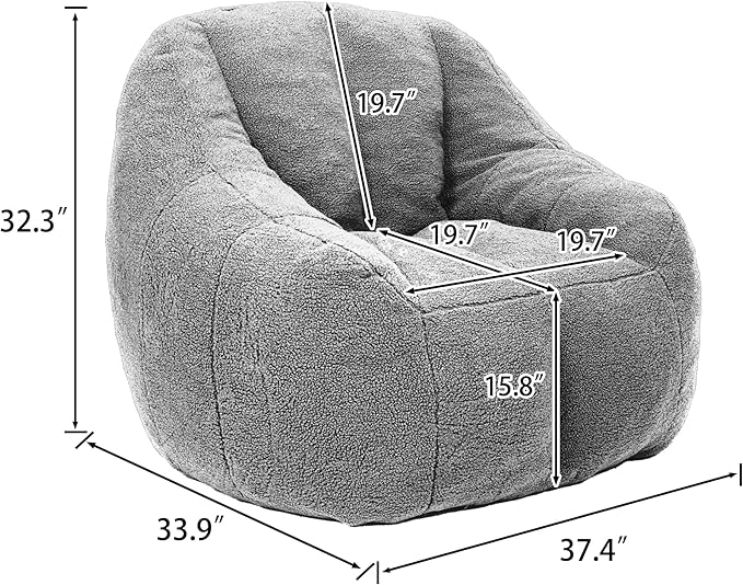 Furniliving Bean Bag Chair, Oversized Bean Bag Couch - Image 2