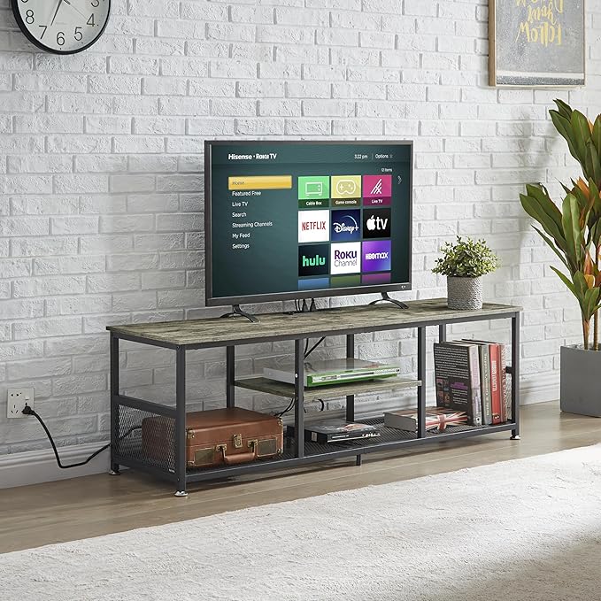 VECELO TV Stand with Power Outlets - Image 2