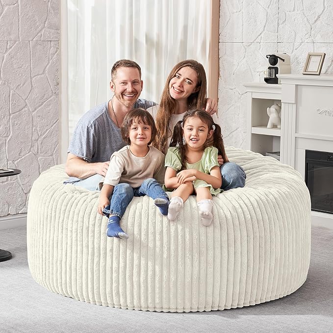 HABUTWAY 4FT Bean Bag Chair, Memory Foam Beanbag Chair - Image 5