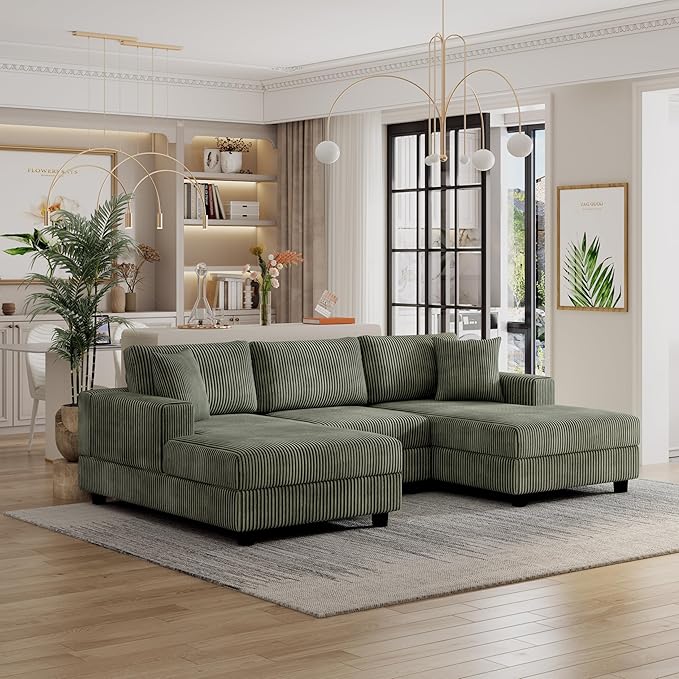 99" Symmetrical U Shaped Reversible Modular Sectional Sofa, Convertible Sofa - Image 3
