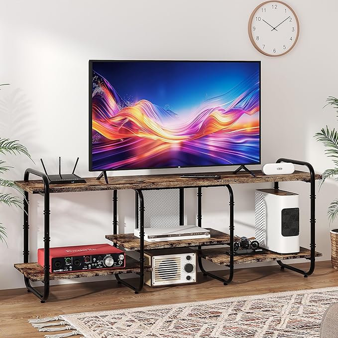 VECELO TV Stands up to 65 Inch, Entertainment Center/Media Console Table - Image 2