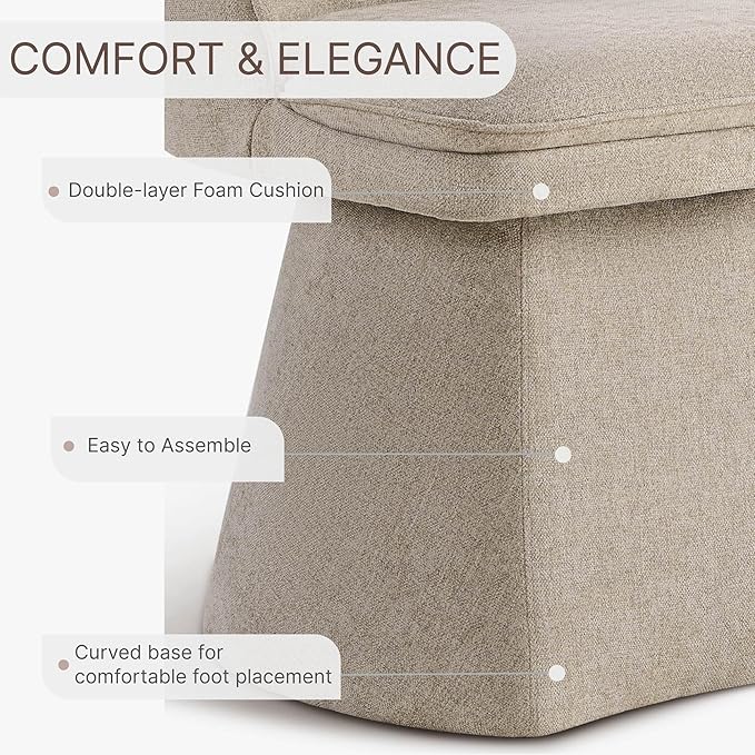 Swivel Dining Chairs Modern Desk Chair Upholstered Linen Fabric Side Chair - Image 5