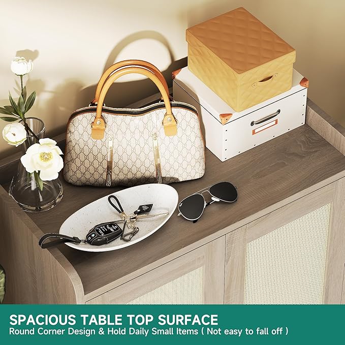 Rattan Shoe Cabinet Storage for Entryway, Shoe Cabinet - Image 7