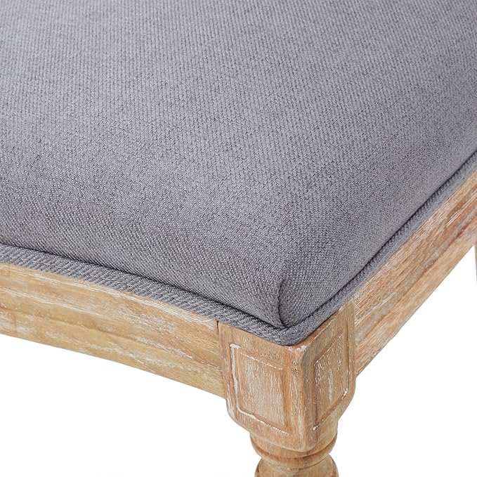 GDFStudio Hedwig French Country Fabric Dining Chairs, Light Gray + Natural - Image 11