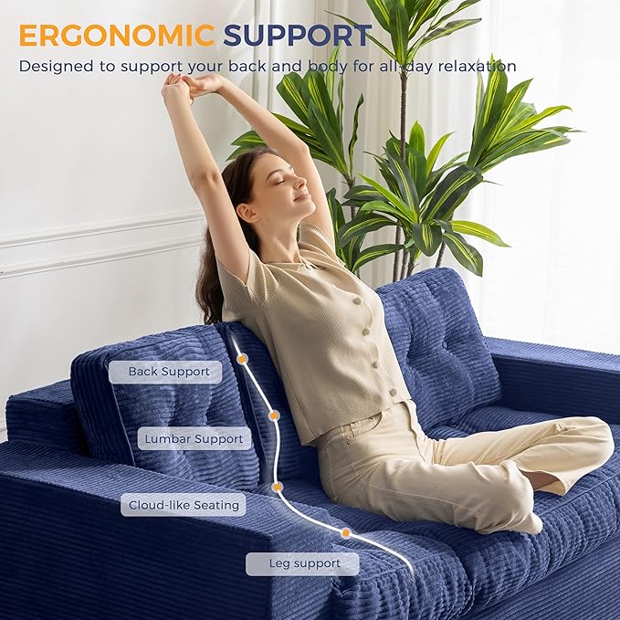MAXYOYO 3 Seater Couch for Living Room, Boneless Couch - Image 5