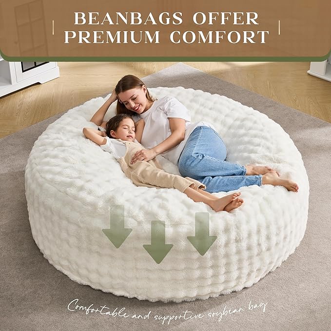 Hobestluk Bean Bag Chairs 6ft Beanbag Chair - Image 6