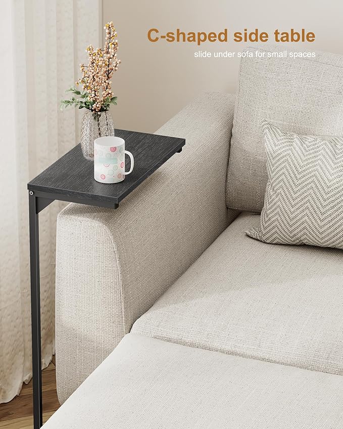 TUTOTAK C Shaped End Table, Tray Table, Small Side Table, 28.7 inch Tall Couch - Image 5