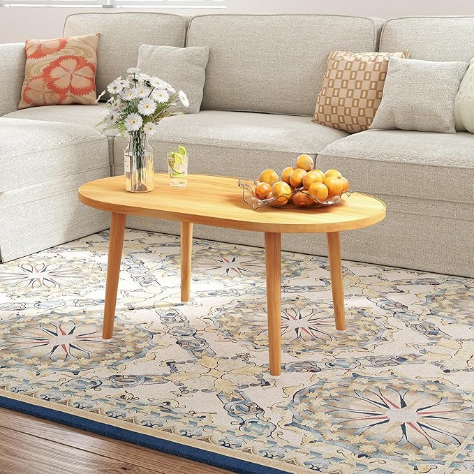 Oval Coffee Table Low Table - Image 5