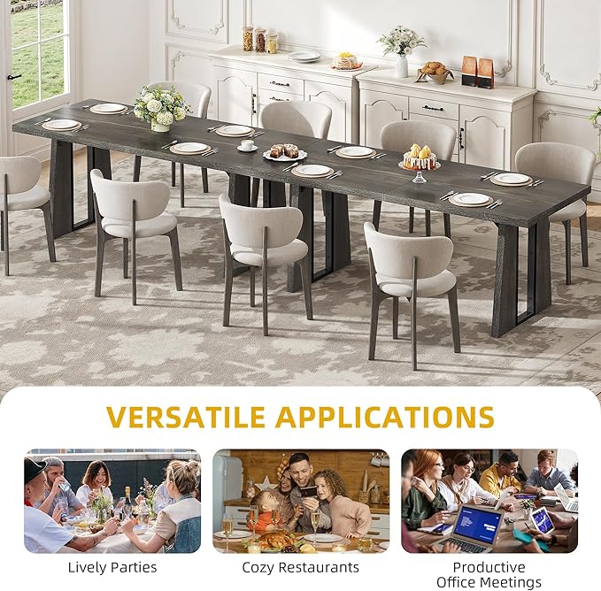 DWVO Rectangle Dining Table for 6-8 People 70.86 Inch Large Dining Room Table - Image 5
