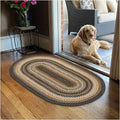 Homespice 27x45” Black Oval Braided Rug. Kilimanjaro Black Jute Oval Rug. Uses- by Homespice