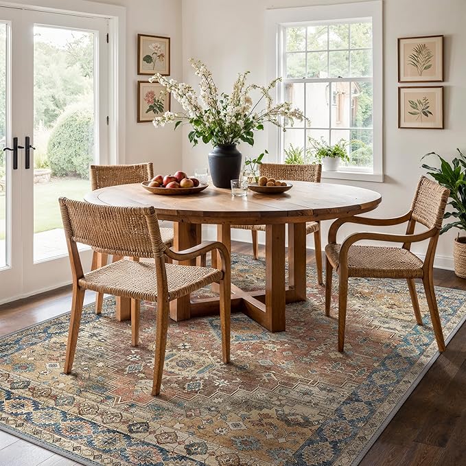 GENIMO 3x5 Area Rugs for Living Room, Machine Washable Non Slip Vintage Rugs - Image 5