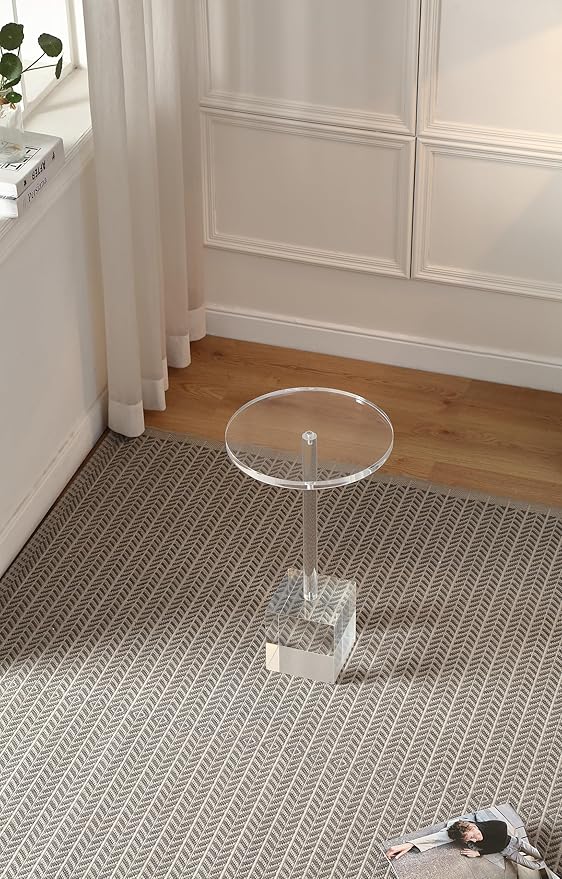 Clear Acrylic End Table, Side Table, - Image 7