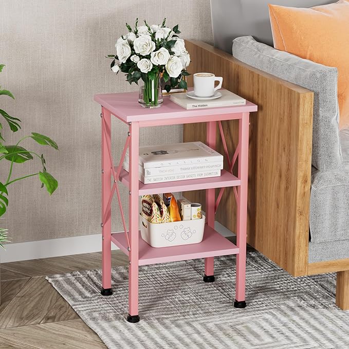 VECELO Modern Nightstands X-Design Side End Table Night Stand - Image 2