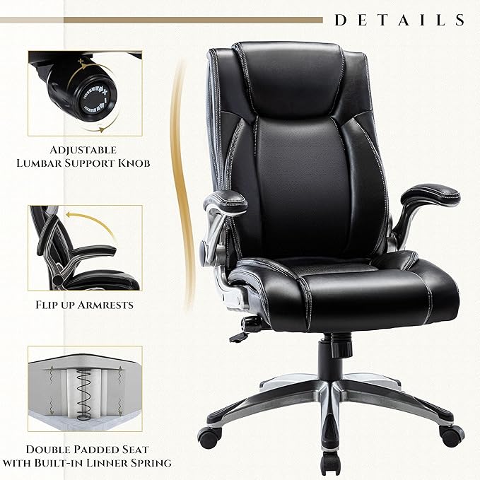 Executive Leather Office Chair, Ergonomic Office Chair - Image 5