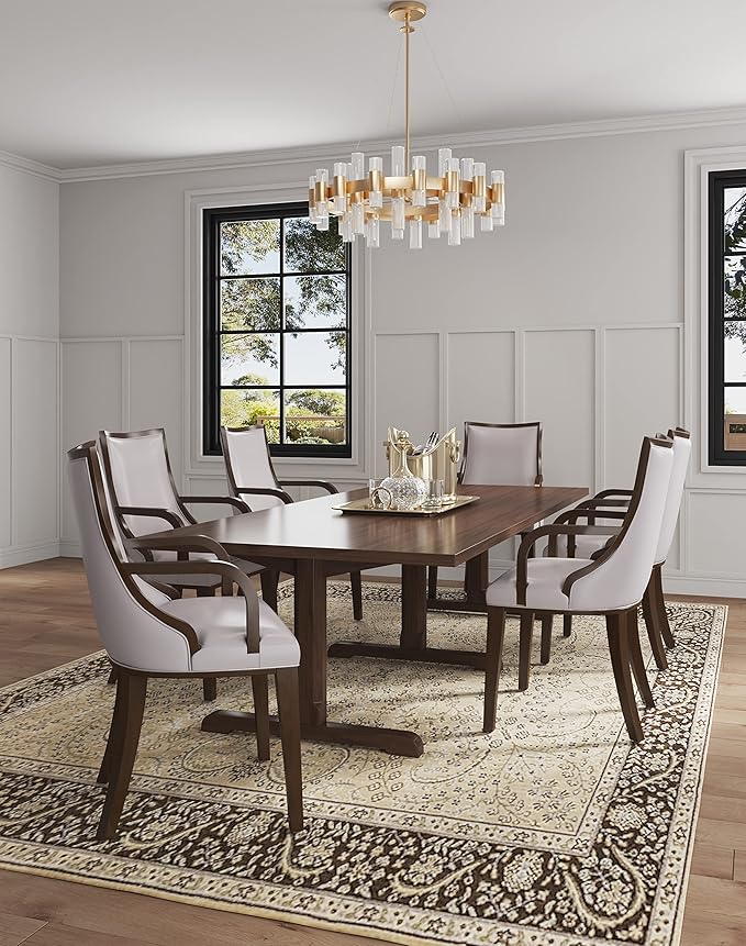 Manhattan Comfort Grand Faux Leather Dining Chairs, Traditional Design - Image 2