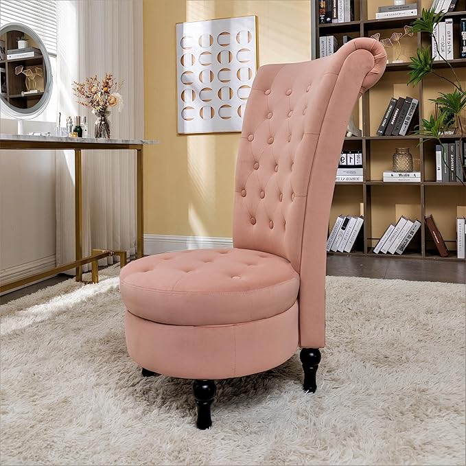 Container Furniture Direct Royal High-Back Velvet Accent Chair - Image 11