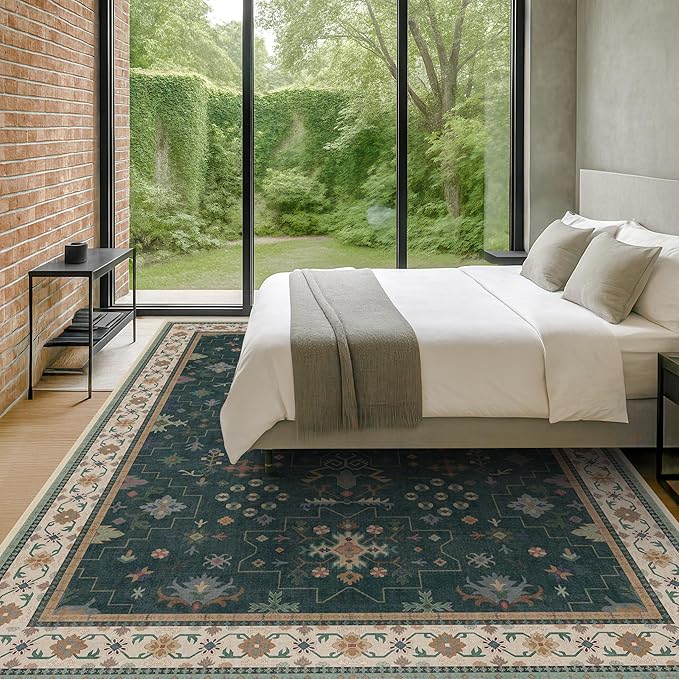 Dark Green Oushak Living Room Rug 10x14 - Image 8