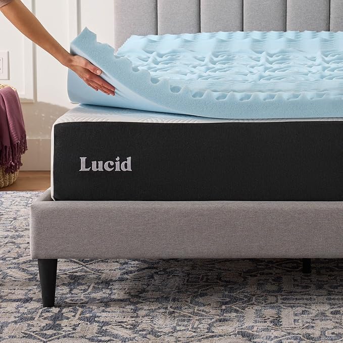 LUCID Cooling Gel, 3 Inch, 5 Comfort Zone Infusion, Plush Memory Contour - Image 6