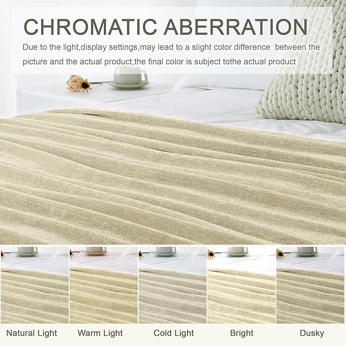 Chenille Throw Blanket for Couch 50"X 60", Soft Cozy Throws - Image 6