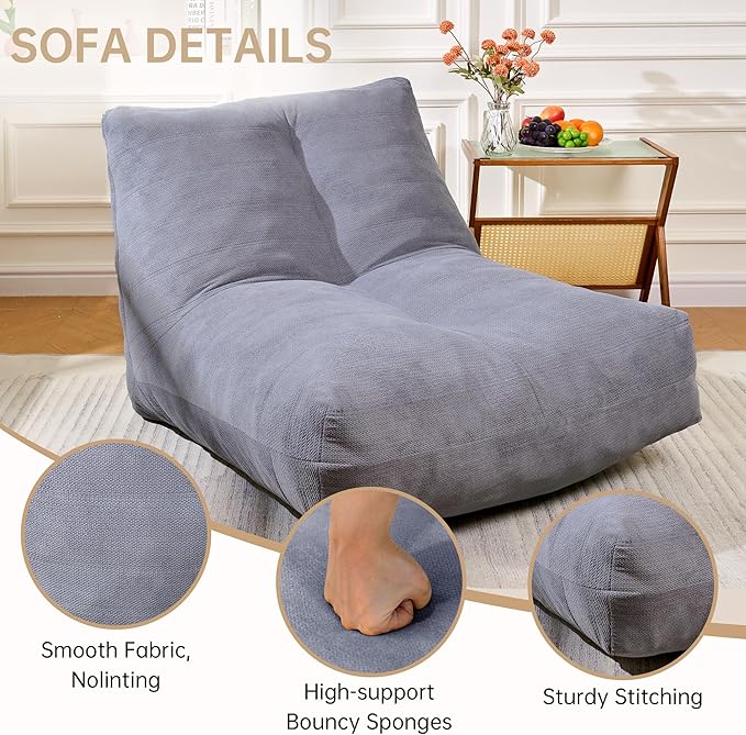 Bean Bag Chairs for Adults, Memory Foam Bean Bag Chair, Spacious Single Sofa - Image 6