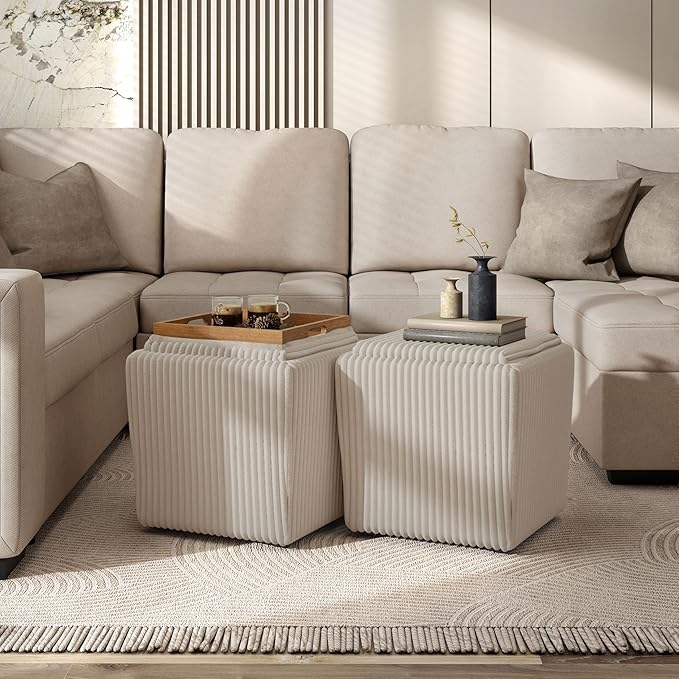 Furniture of America Lennox Modern Chenille 17-inch Square Storage Ottoman - Image 7