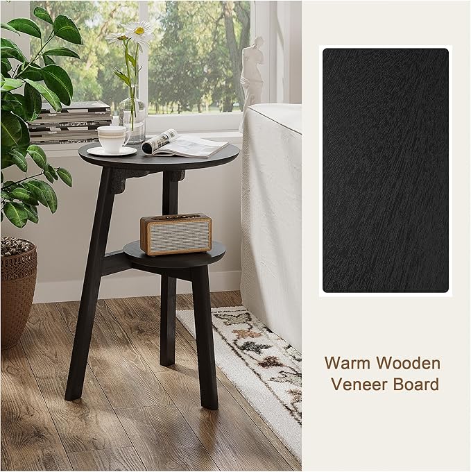 ChooChoo Round End Table for Small Spaces, Narrow Side Table, Accent Table - Image 7