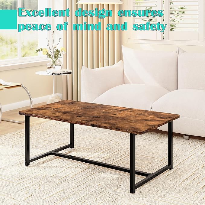 Coffee Table Living Room, Modern Center Table Rectangular, Industrial Furniture - Image 5