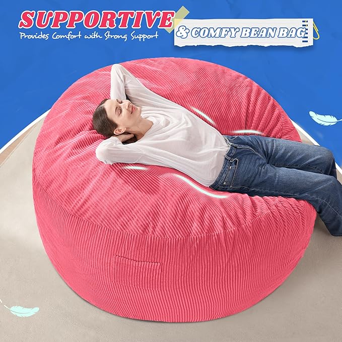 HABUTWAY 3FT Bean Bag Chair, Giant Bean Bag Chairs - Image 5