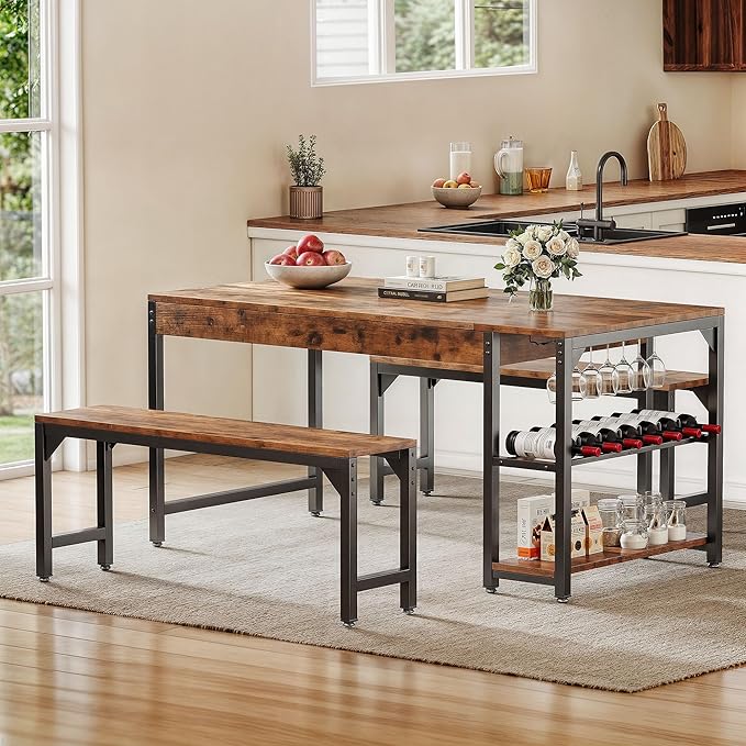 DWVO 3-Pieces Dining Room Table Set by DWVO