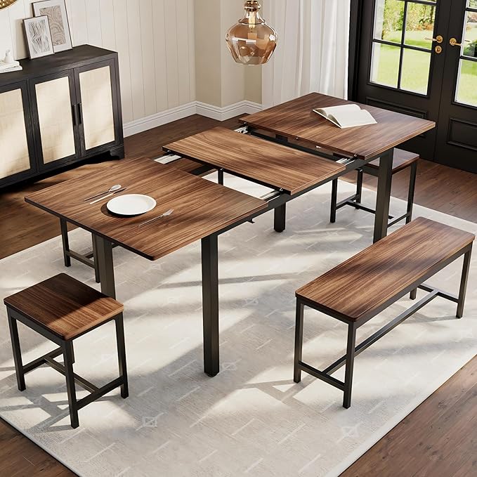 IDEALHOUSE 5-Piece Extendable Dining Table Set by IDEALHOUSE