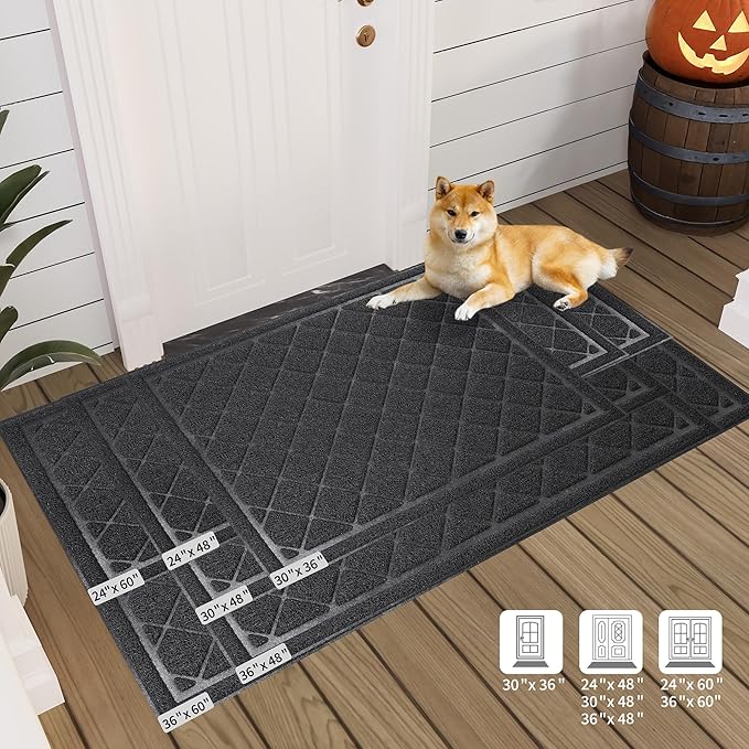 Front Door Mat Indoor Outdoor, Heavy Duty Low Profile Entrance Rug - Image 3