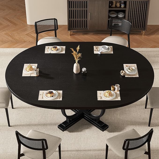 59" Round Extendable Dining Table - Image 3
