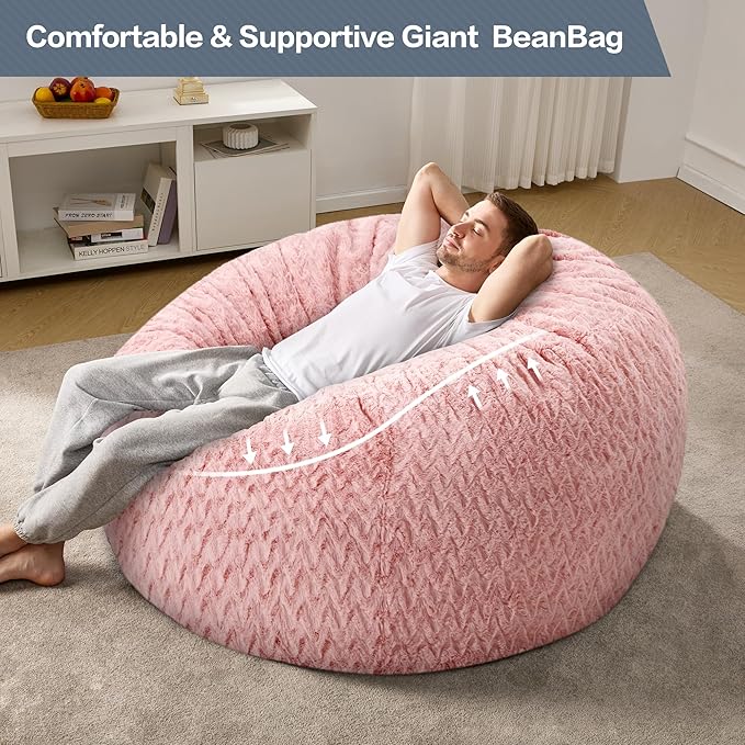 5ft Bean Bag Chairs for Adults Large Beanbag Chair - Image 6