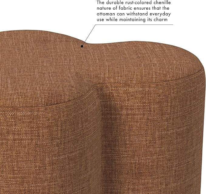 HomePop Upholstered Clover Shaped Ottoman Home Décor|Foot Rest Ottoman - Image 6