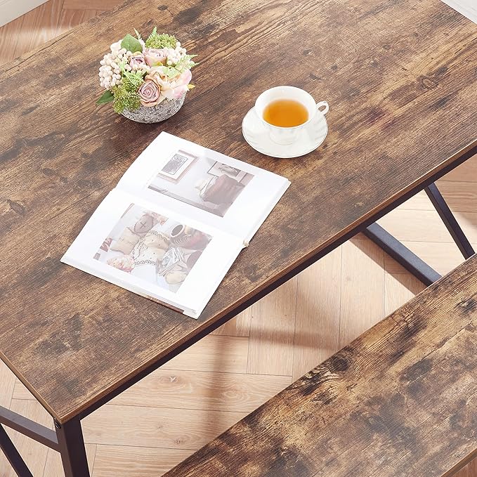 VECELO Kitchen Table with 2 Benches - Image 5