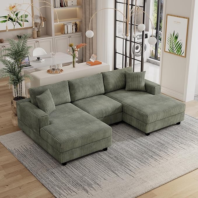 99" Symmetrical U Shaped Reversible Modular Sectional Sofa, Convertible Sofa by Unknown