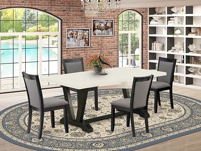East West Furniture V627MZ650-5 5 Piece Dining Room Table Set Includes a - Image 2