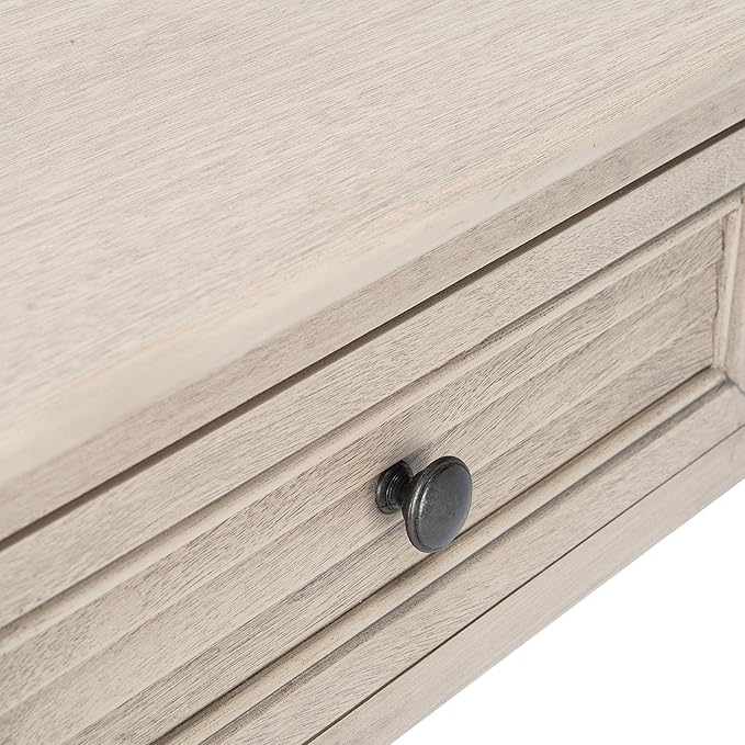 Safavieh Home Collection Tate Greige 2-Drawer Bottom Shelf Console Table - Image 11